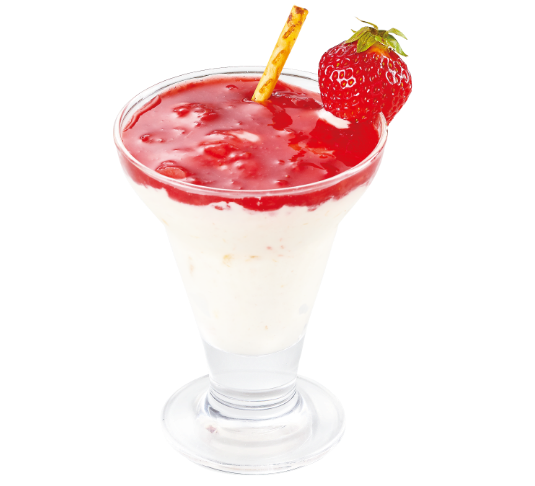食べる苺とバナナのシェイク