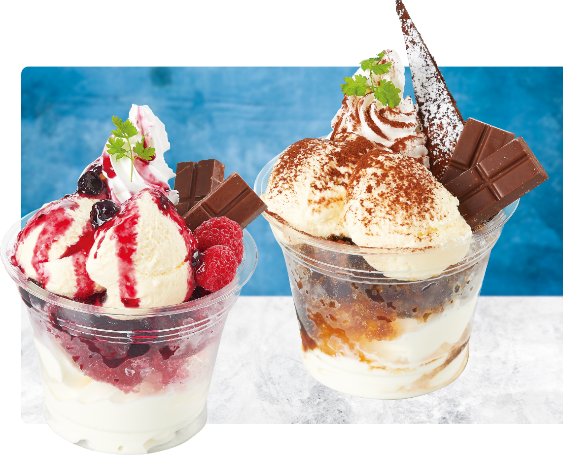 ひんやりフラッペ×ソフトクリームの二層が織りなす新食感!